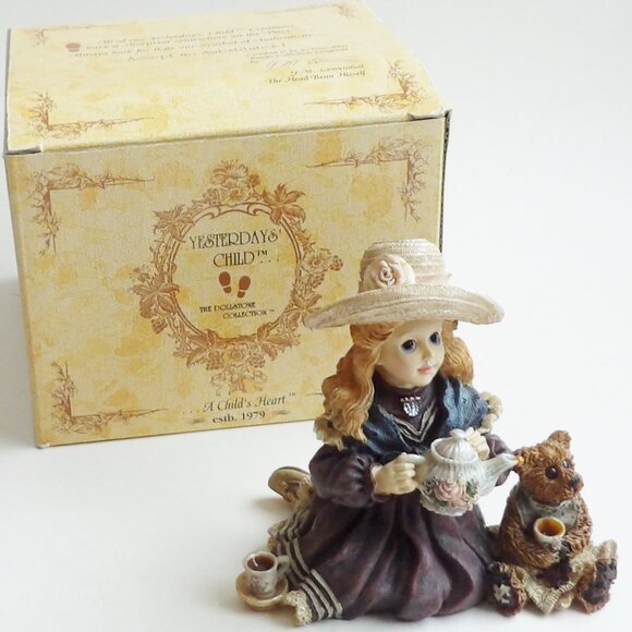 Yesterdays Child Vintage BOYDS BEARS Figurine Whitney w/ Wilson Tea Party #3523 - Picture 13 of 13
